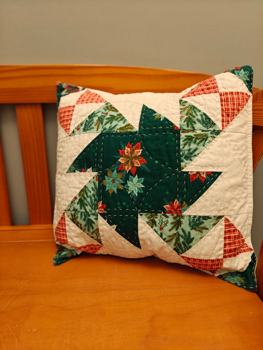 Christmas pinwheel throw pillow
