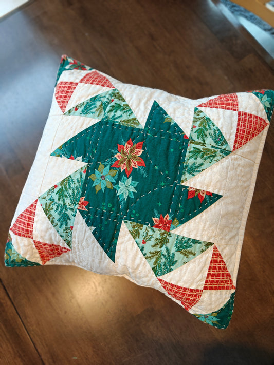 Christmas pinwheel throw pillow