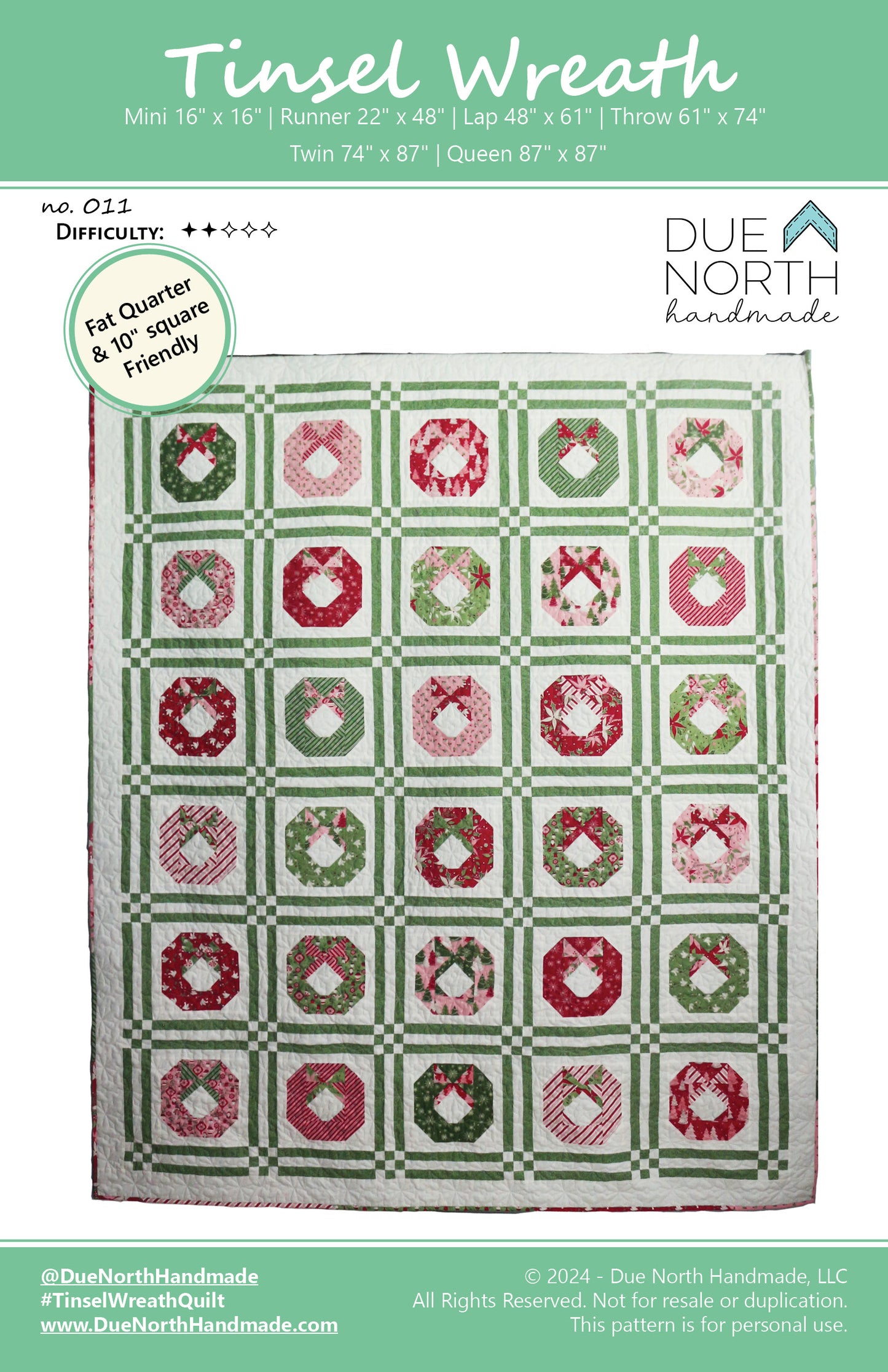 Tinsel Wreath Full Quilt Pattern