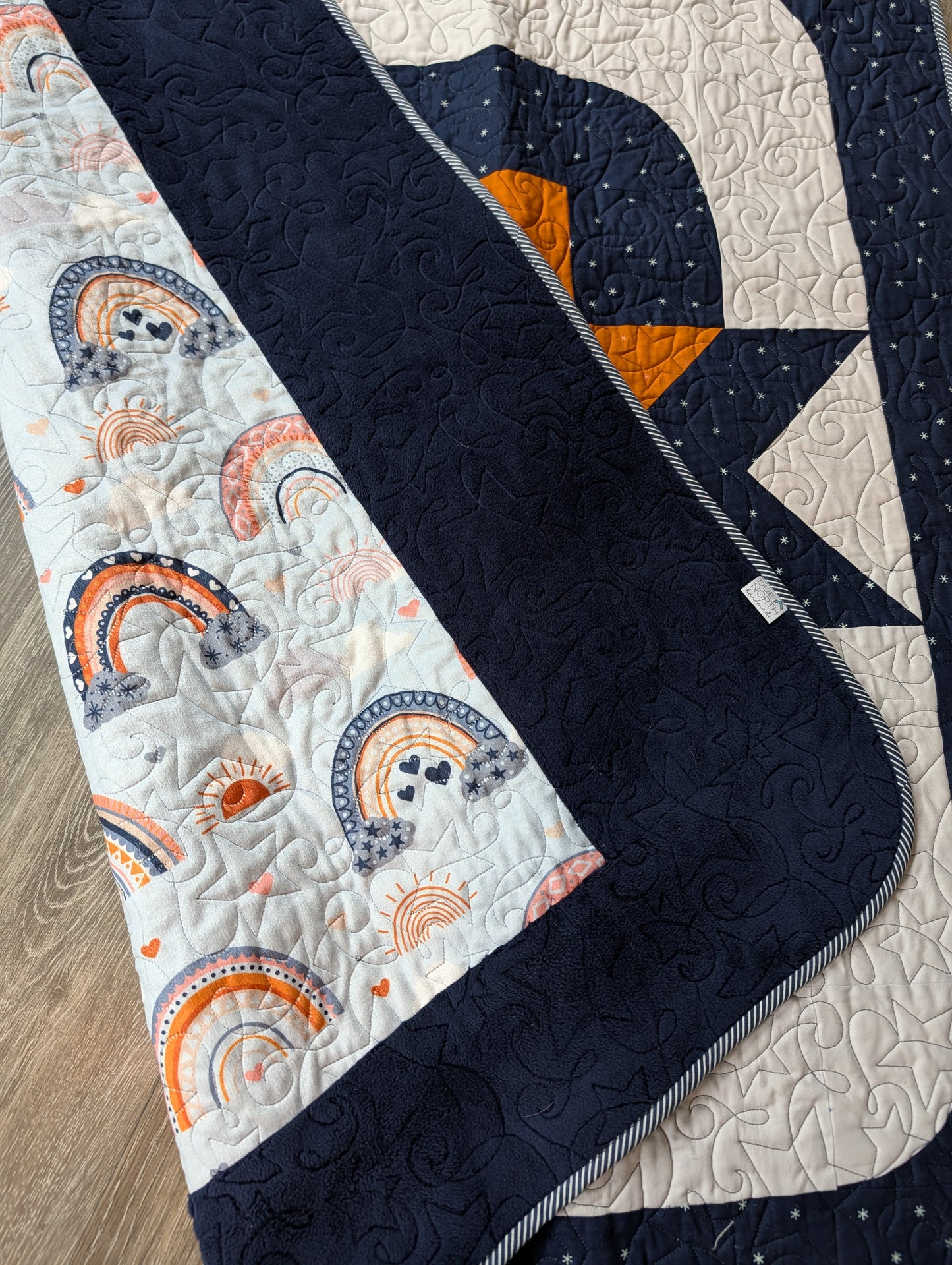 Modern star baby quilt