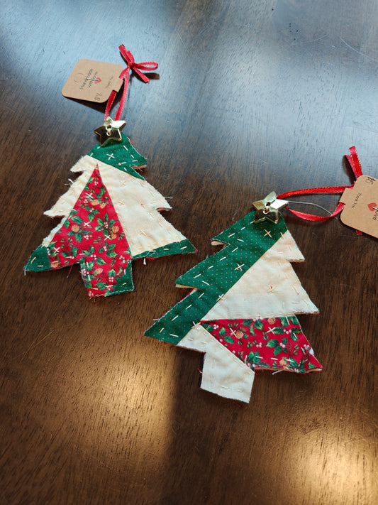Upcycled quilt ornament