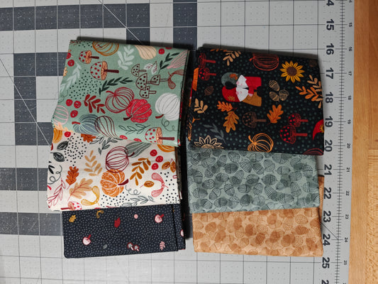 Half yard bundle - fall gnomes (6 pieces)