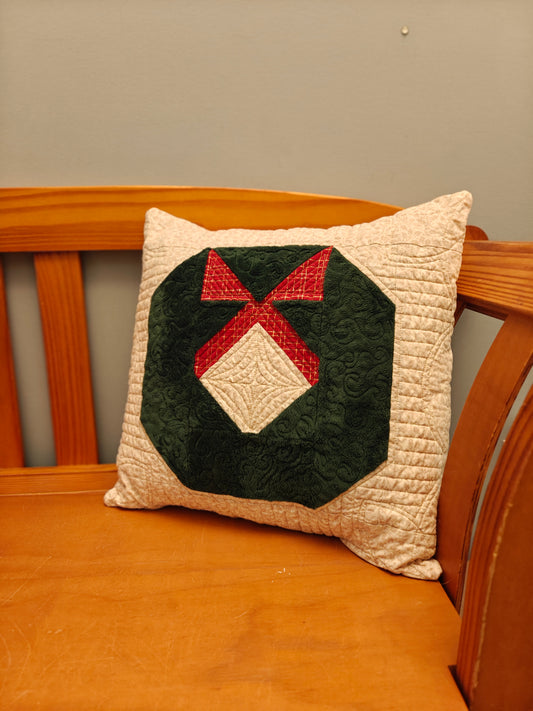 Tinsel Wreath throw pillow