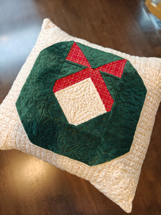 Tinsel Wreath throw pillow