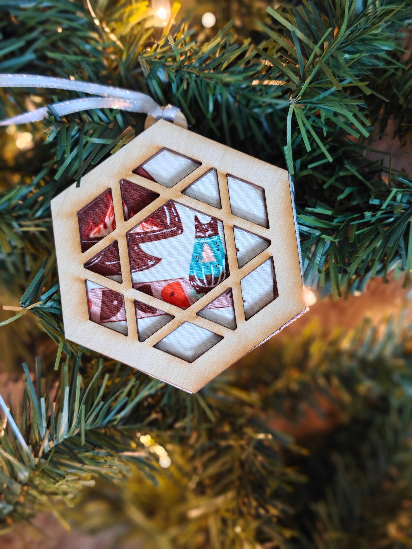 Wooden quilt ornament