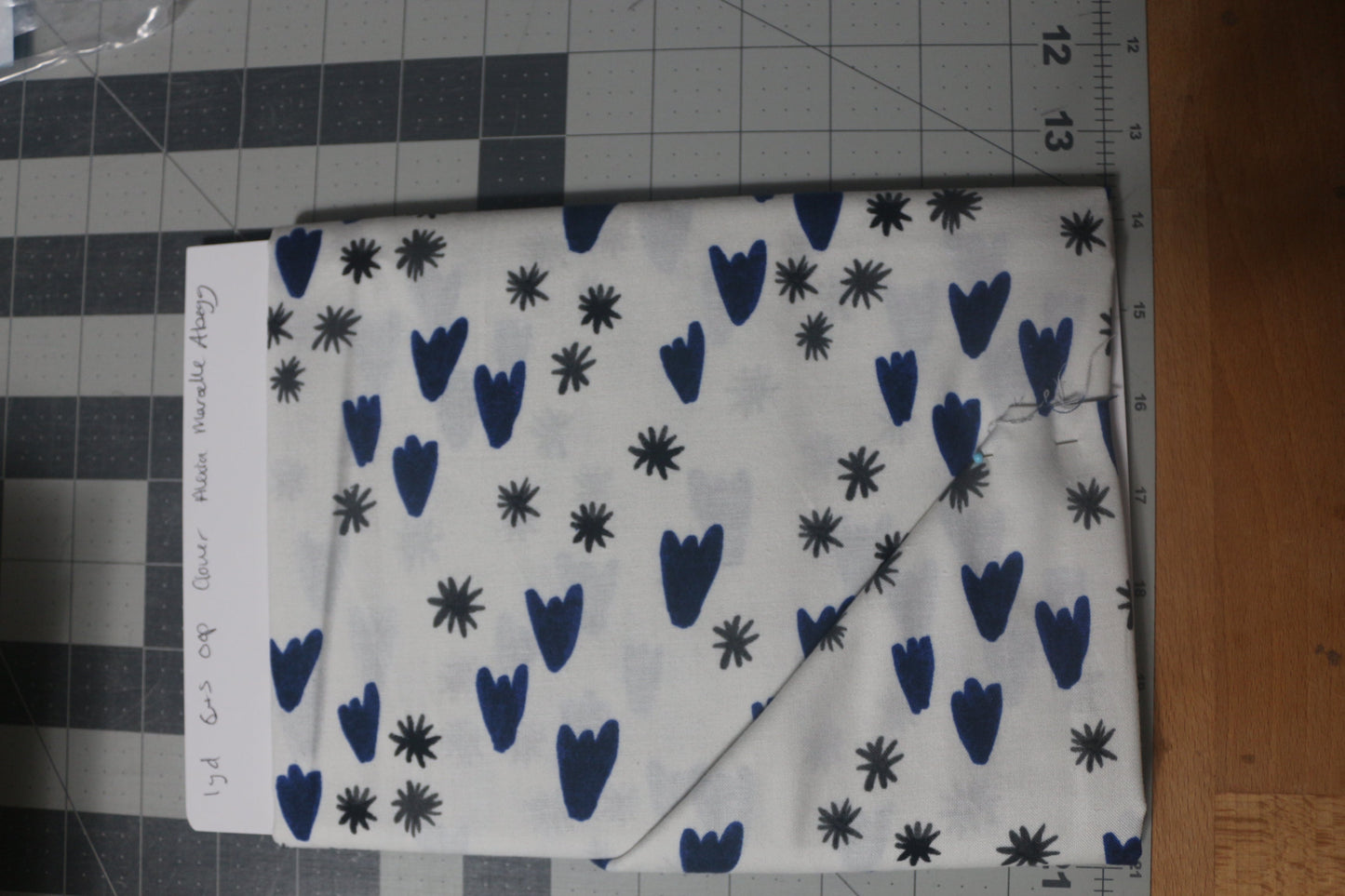 OOP Cotton and Steel - Clover by Alexia Marcelle Abegg - Tulips - 1 yard Blue on white