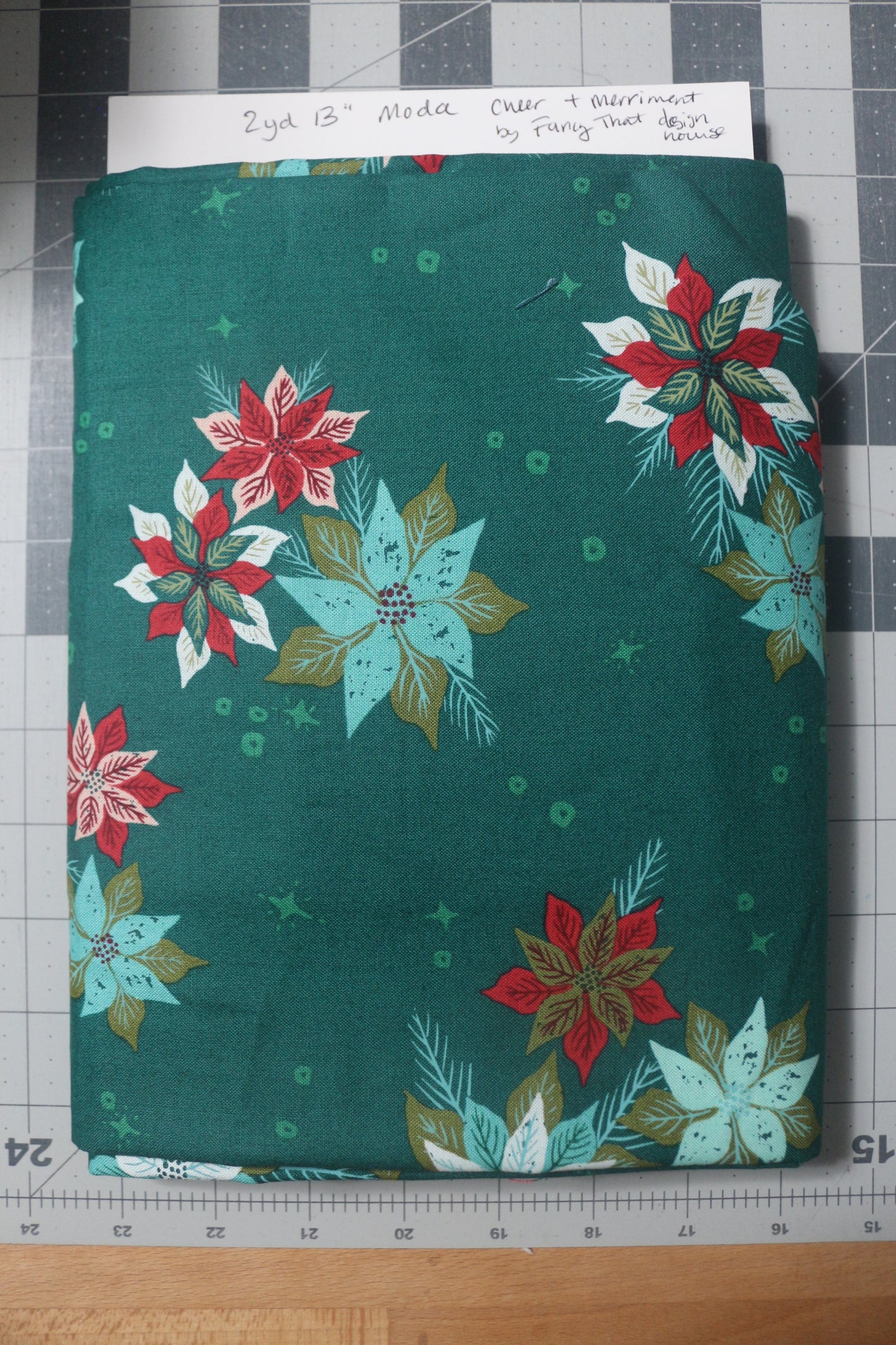 Moda Cheer and Merriment Poinsettia 2 yd 13"