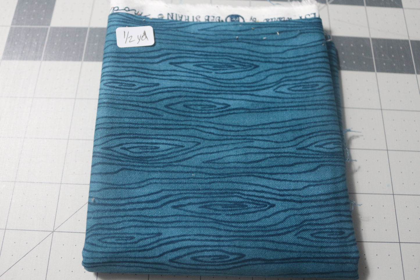 half yard teal woodgrain print - Moda Fabrics