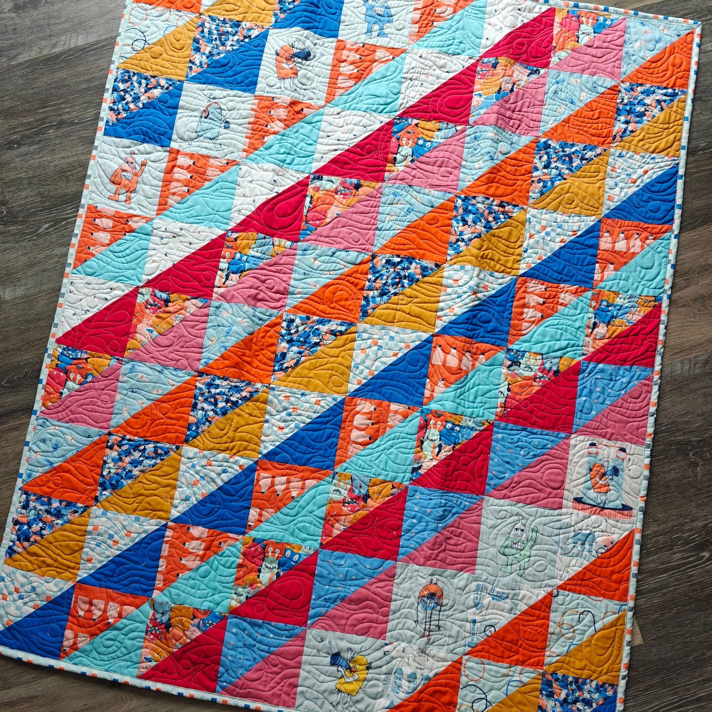 Monsters hst quilt