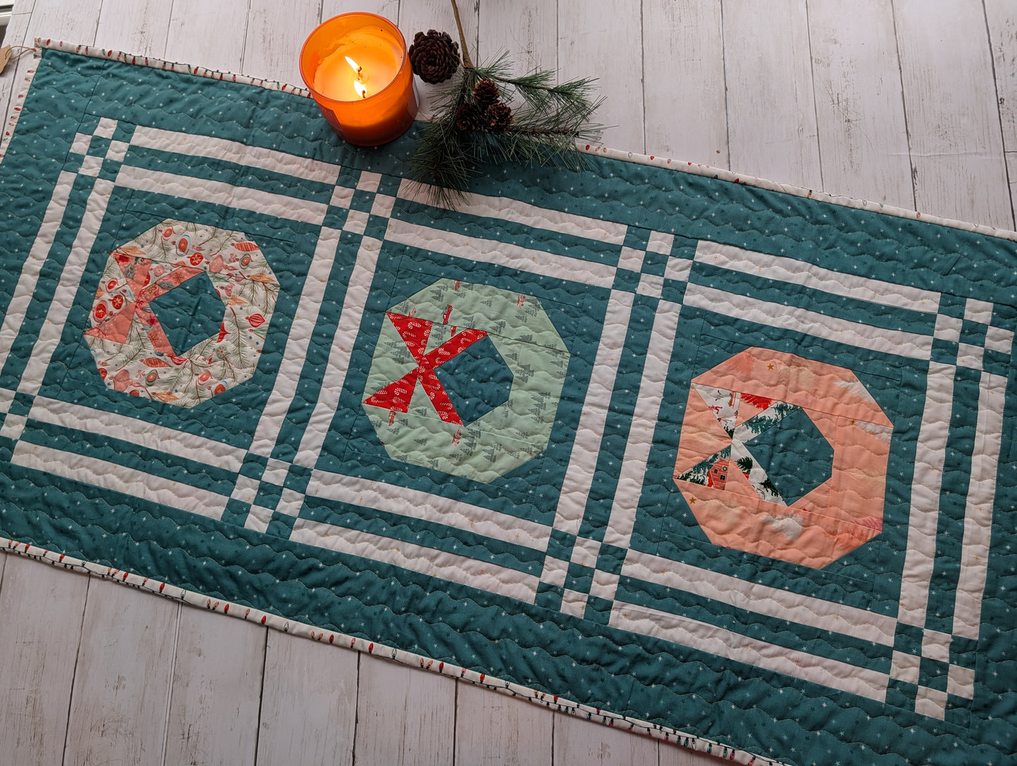 Tinsel Wreath table runner/wall hanging