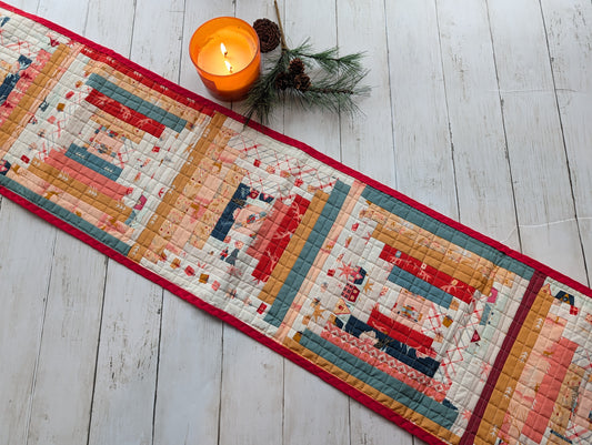 Log cabin Quilted Table runner