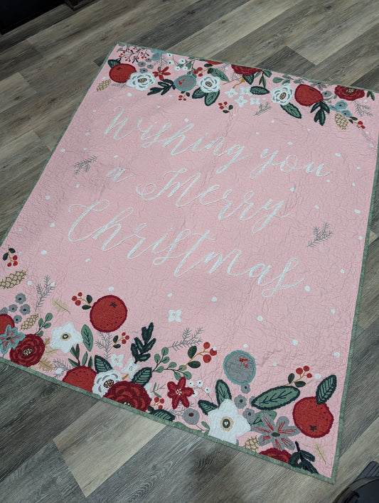 Wish you a Merry Christmas throw quilt