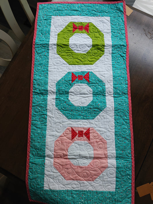 Wreath Quilted Table runner