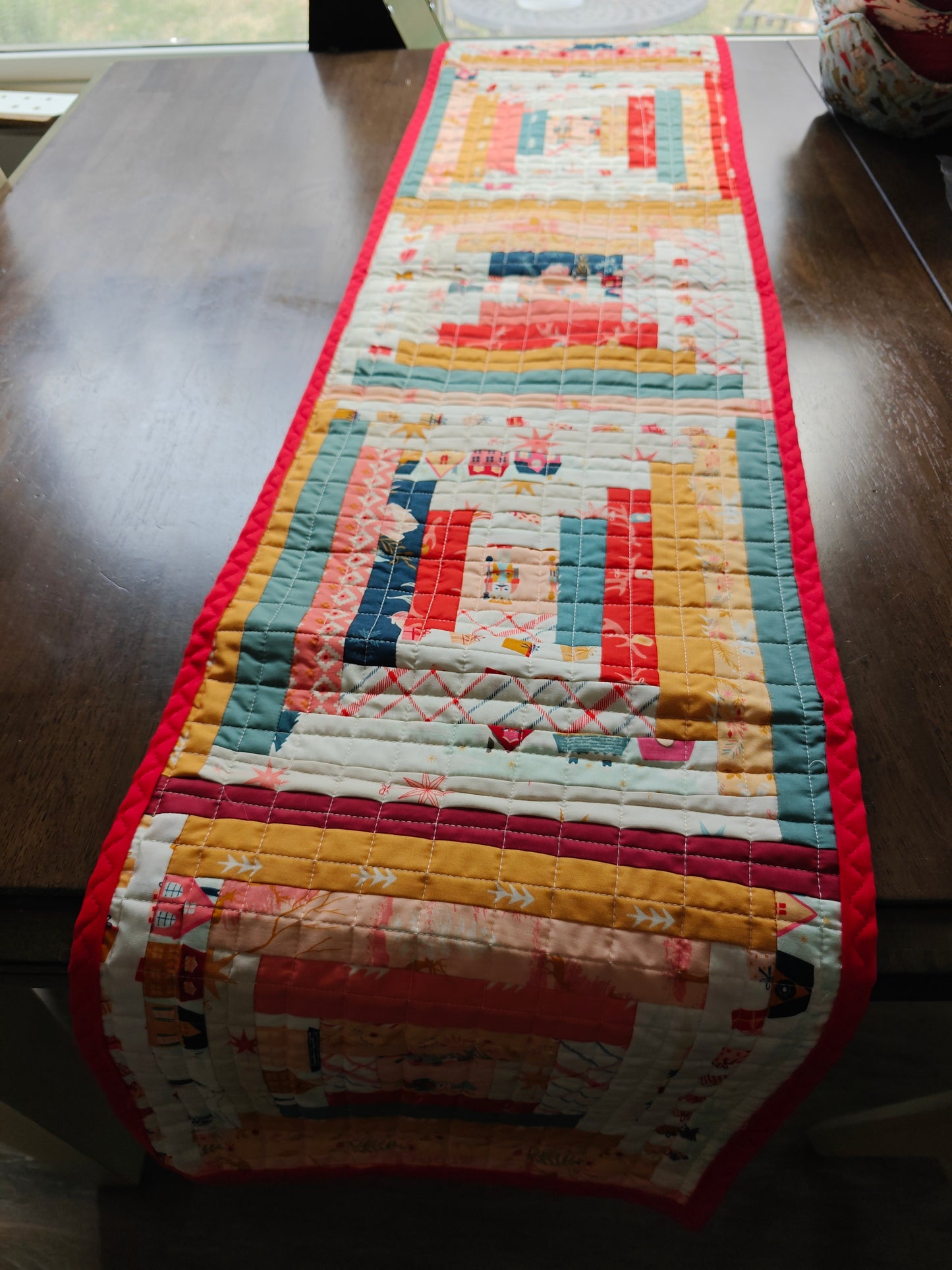 Log cabin Quilted Table runner