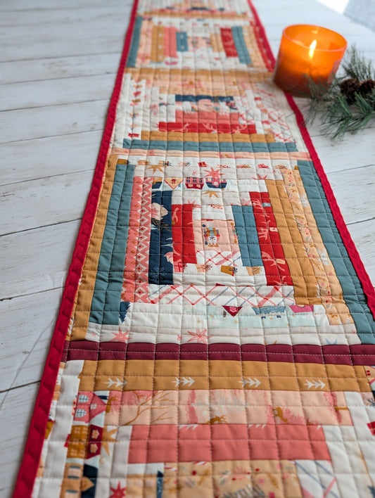 Log cabin Quilted Table runner
