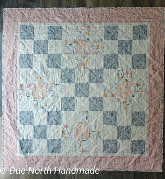 Nine-patch lap size quilt