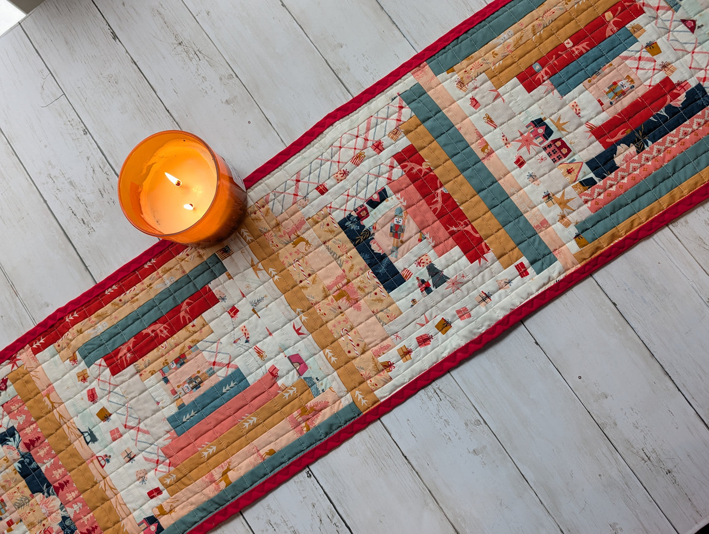 Log cabin Quilted Table runner