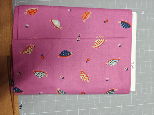 Tarry Town - turtles on pink - Kimberly Light for RSS - 2 yards