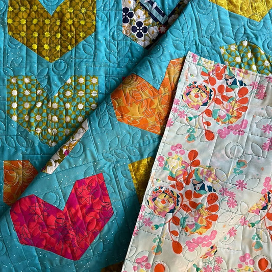 Soho Hearts quilt - large throw size